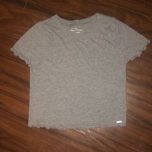 Womens hollister cropped ruffle t-shirt